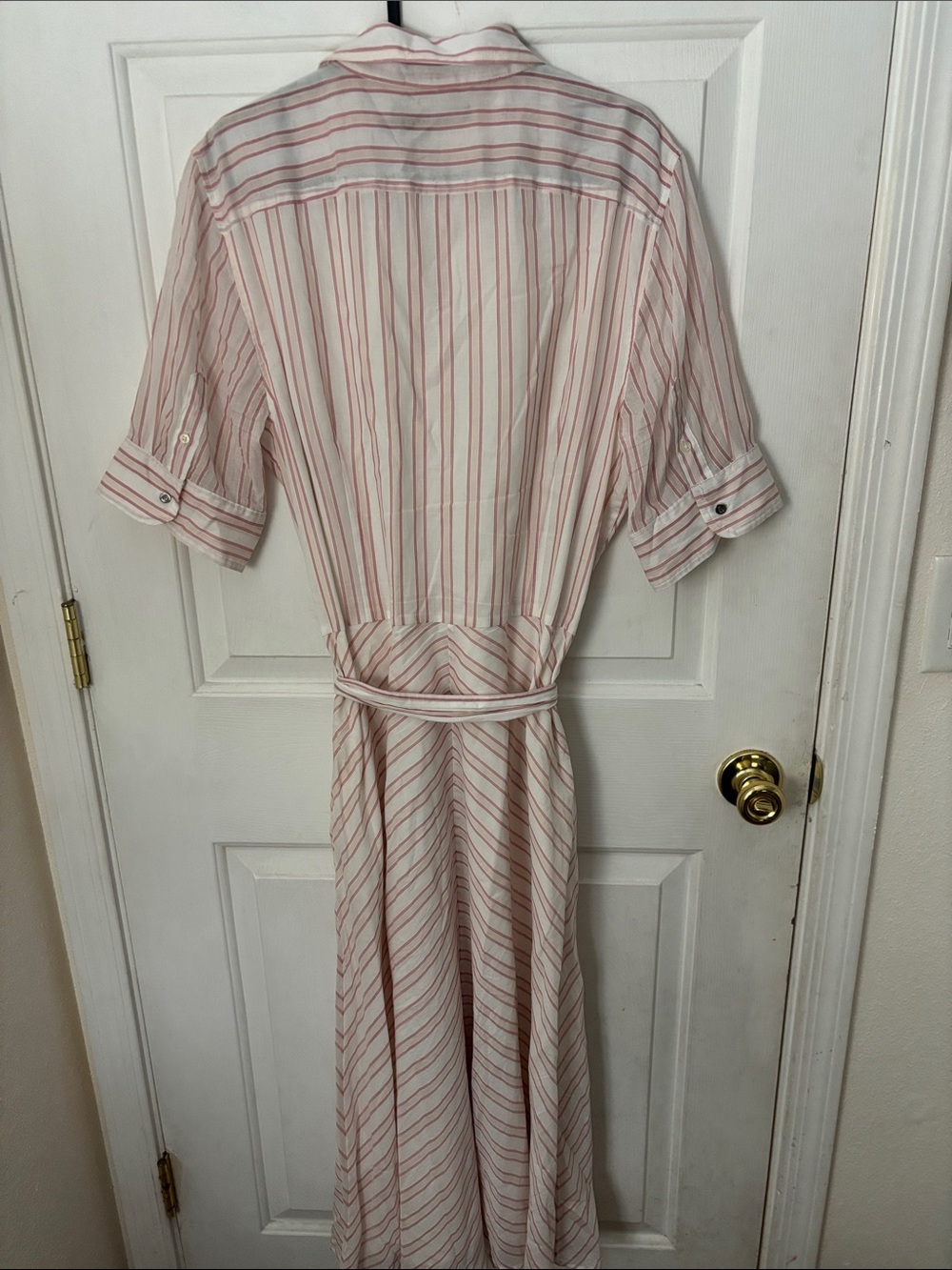 Lauren Ralph Lauren White and Pink Striped Midi Dress - Picture 3 of 7
